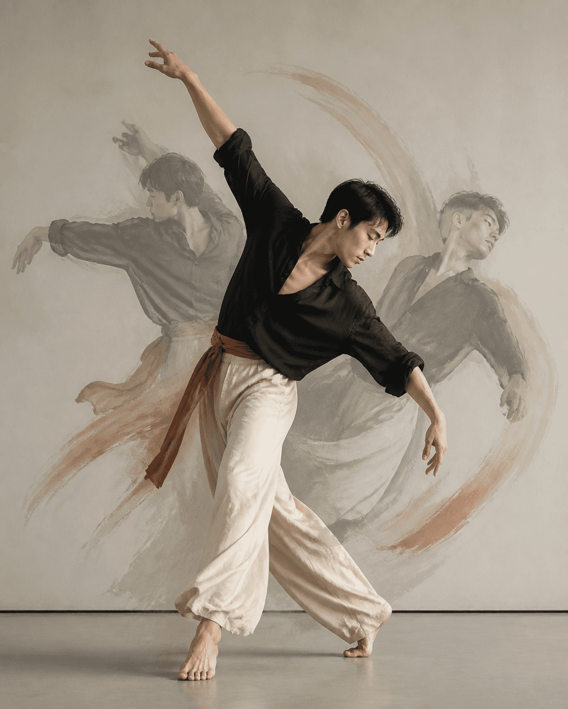Contemporary dancer in motion